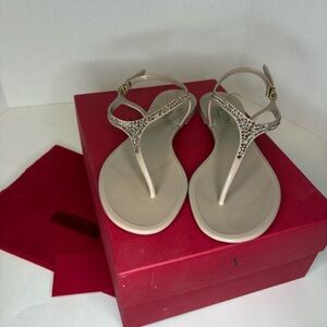 Valentino Garavani Jelly Sandals Nude Crystal